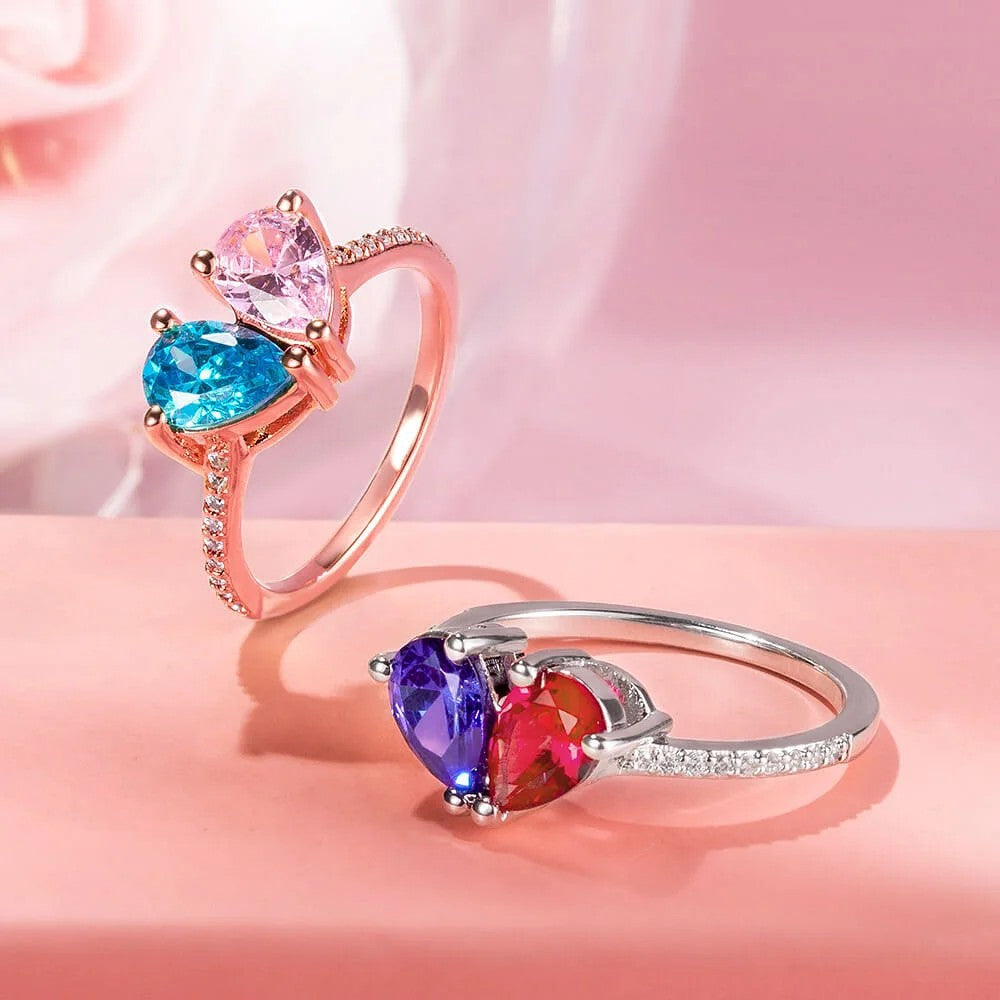Anneau de mode en pierre de naissance Zircon