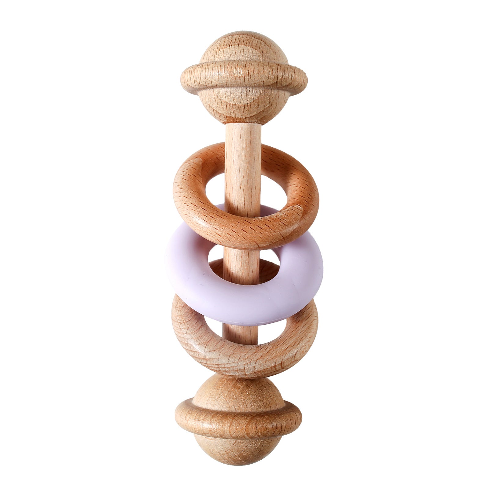 Anneau de silicone en bois en forme de clochette bébé