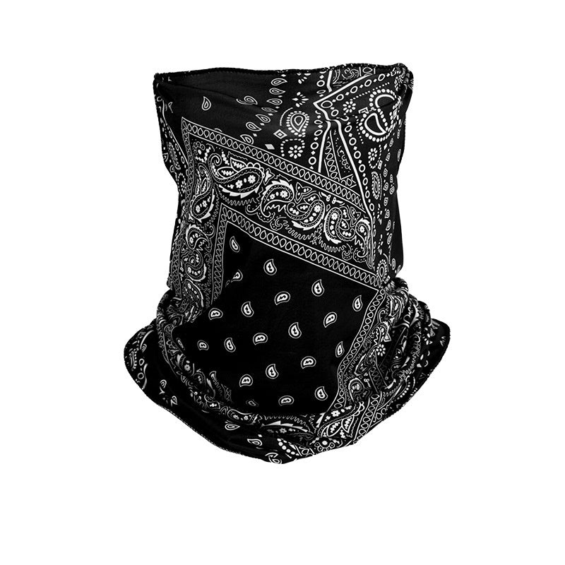Masque de visage en boucle d'oreille en soie de glace protecteur de cou de sport