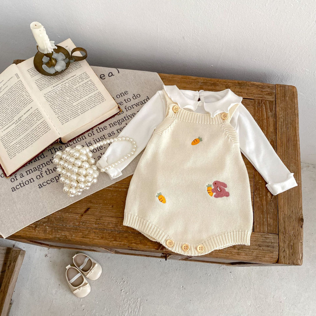 Autumn bébé lapin broderie Radish Veste tricotée