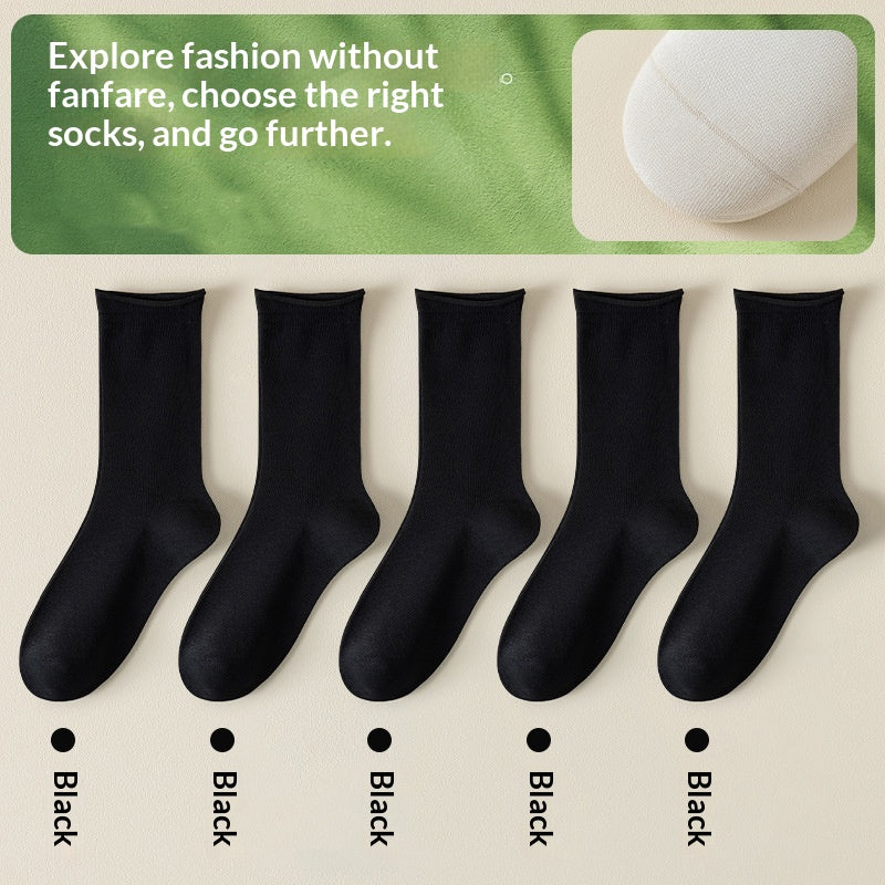 Springsummer Chaussettes mi-calf pour femmes en soie