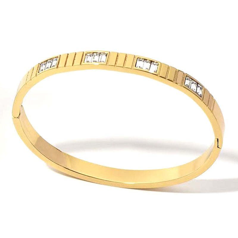 Acier inoxydable minimaliste géométrique Grand modèle mural Titanium Bracelet en acier