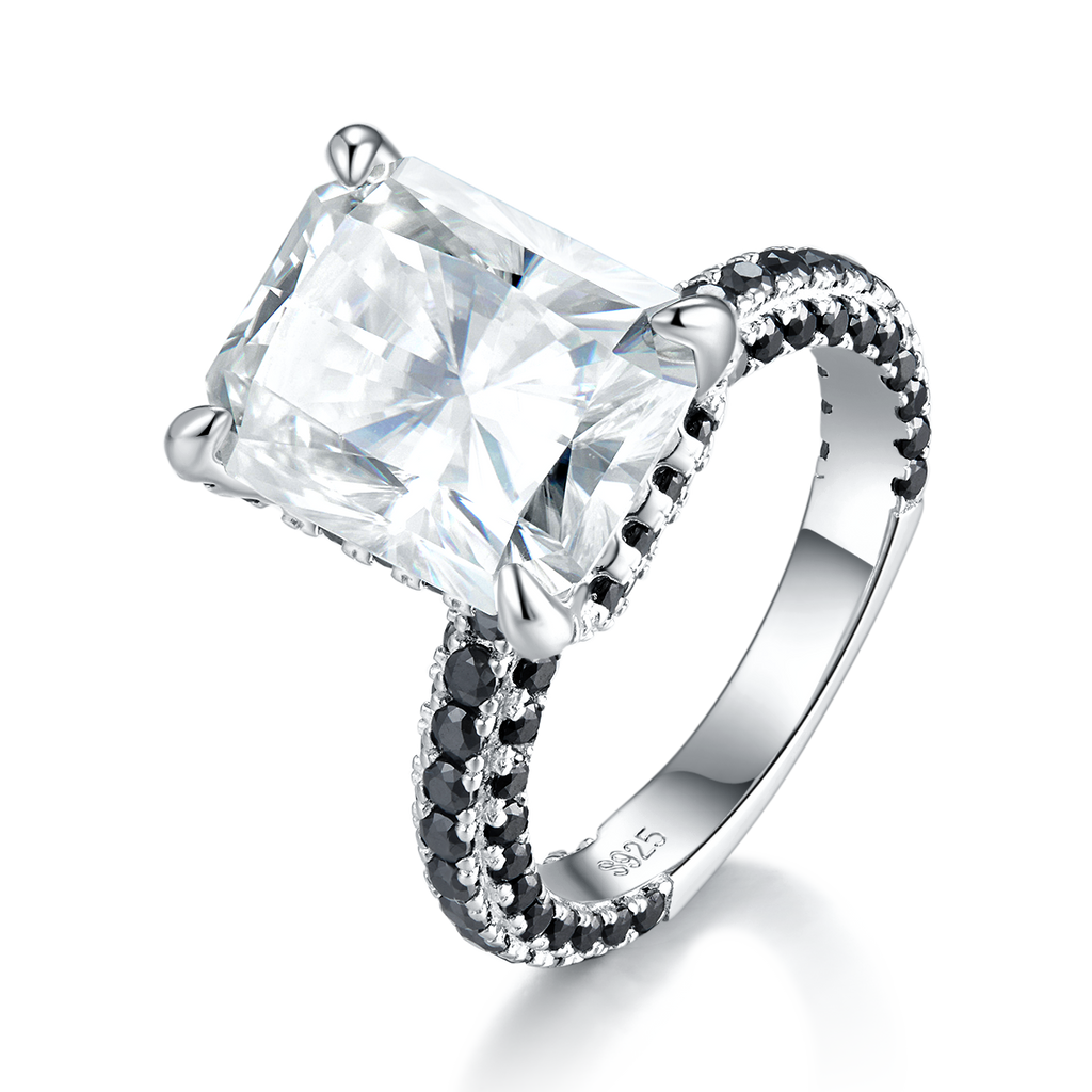 S925 Argent Sterling 8ct Anneau de Moissanite