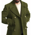 Manteau de laine à manches longues pour hommes style britannique