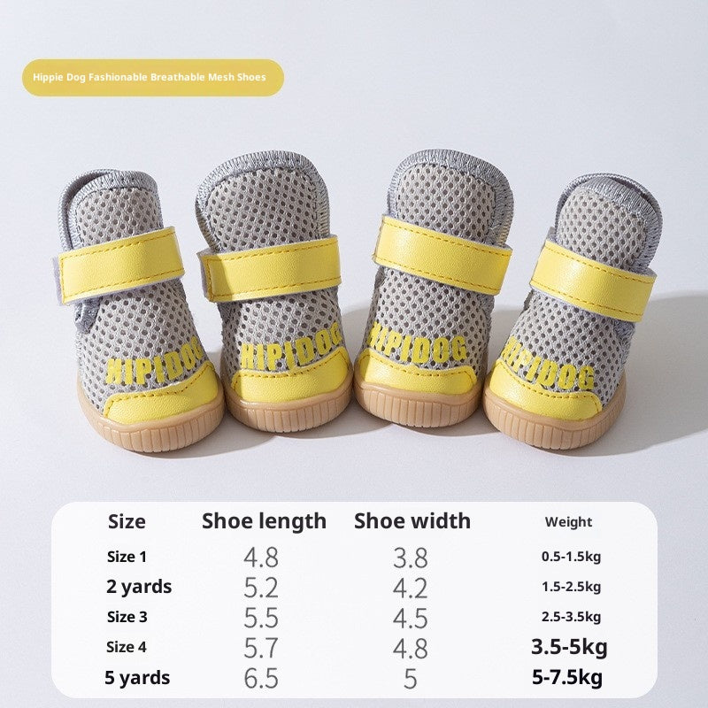 Chaussures de chien Été Respirant Mesh Chaussures Non-dérapant et résistant à l'usure