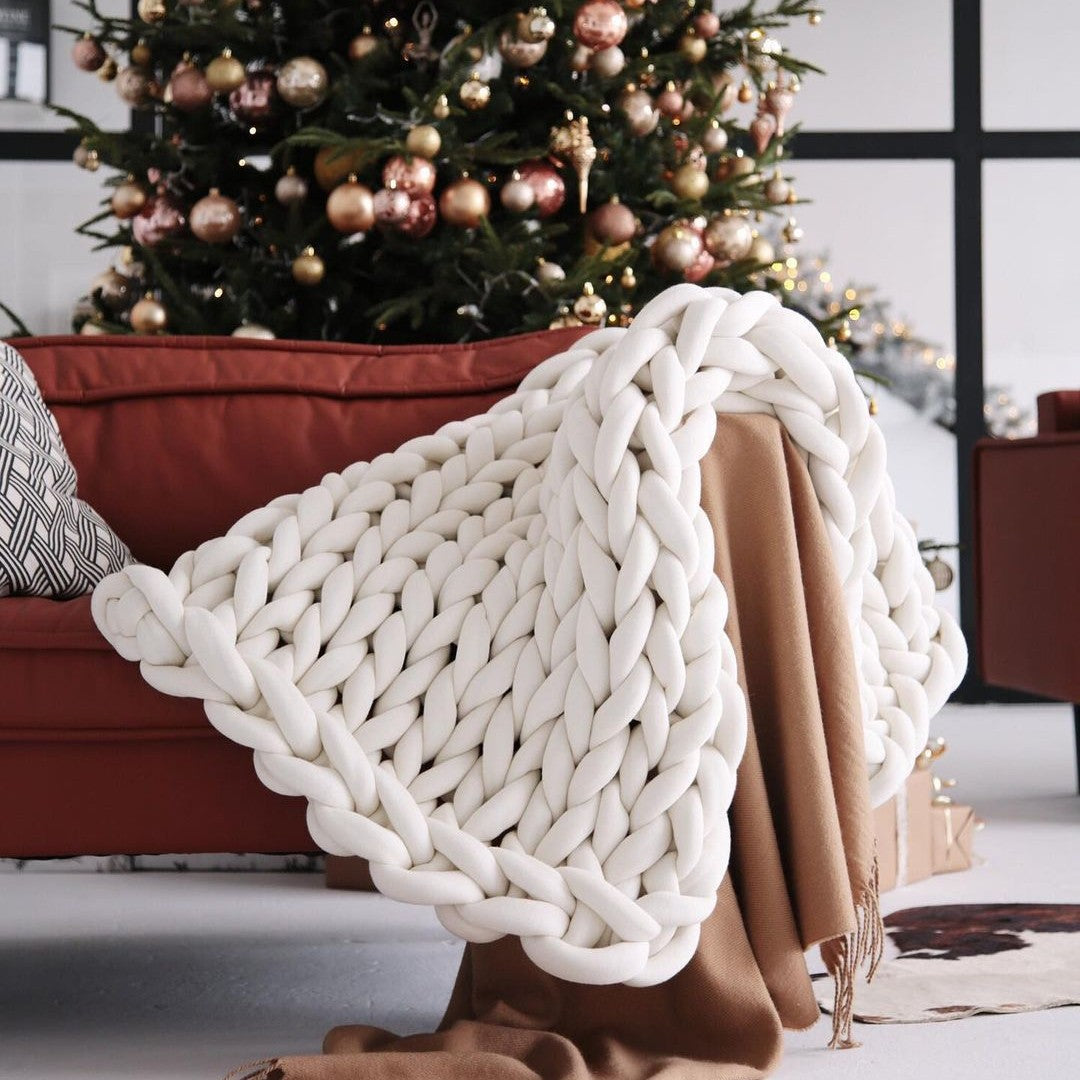 Frontière populaire Main tissé Ultra épais Woolen Blanket