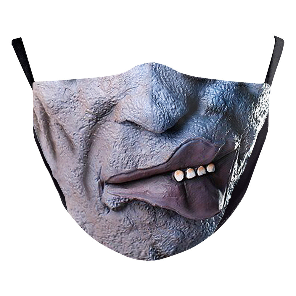 Halloween impression numérique drôle Horreur visage double couche masque de poussière
