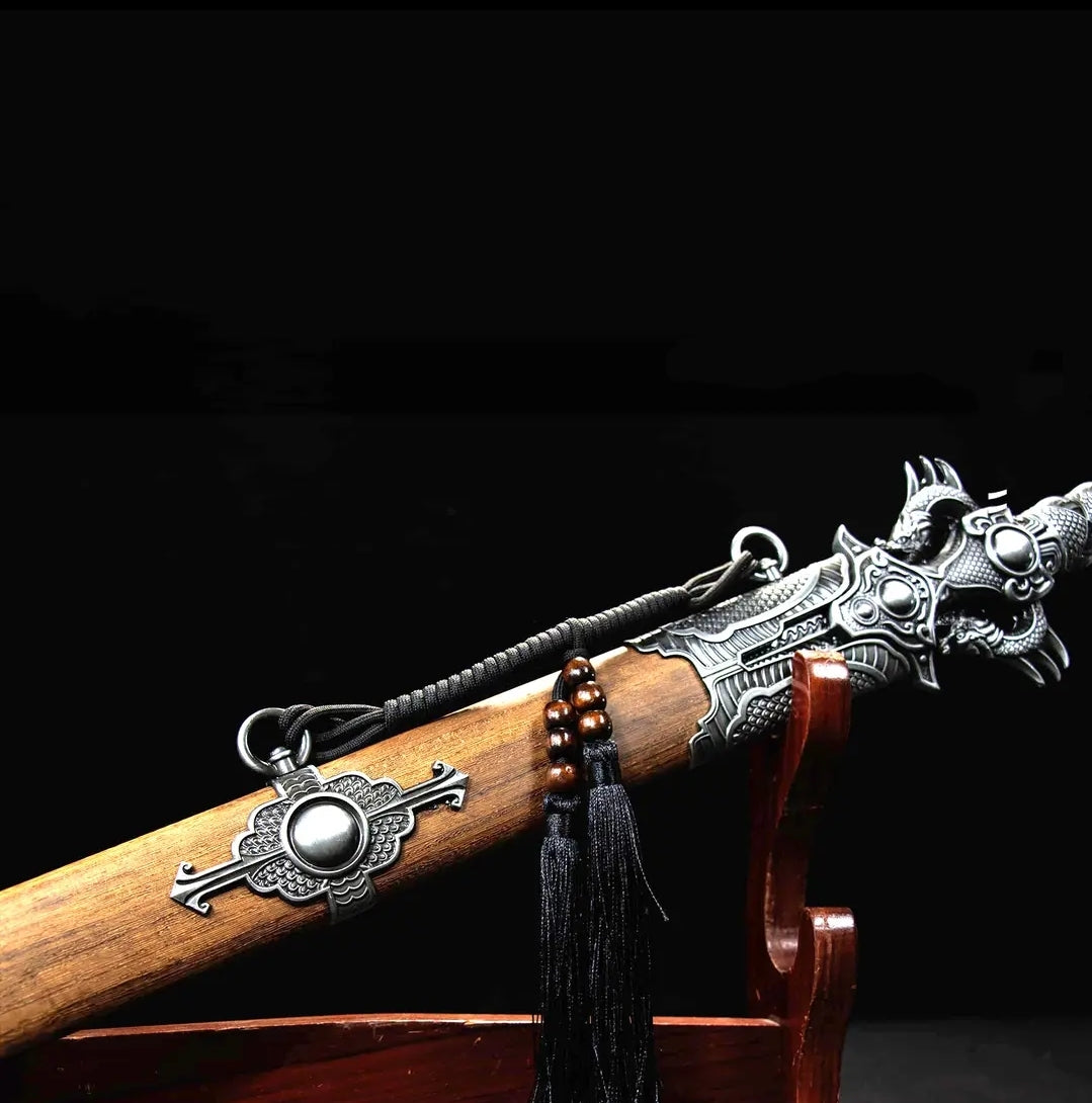 Épée Xiehun Motif unique en une seule pièce Acier collectible à froid Arme non harponnée N