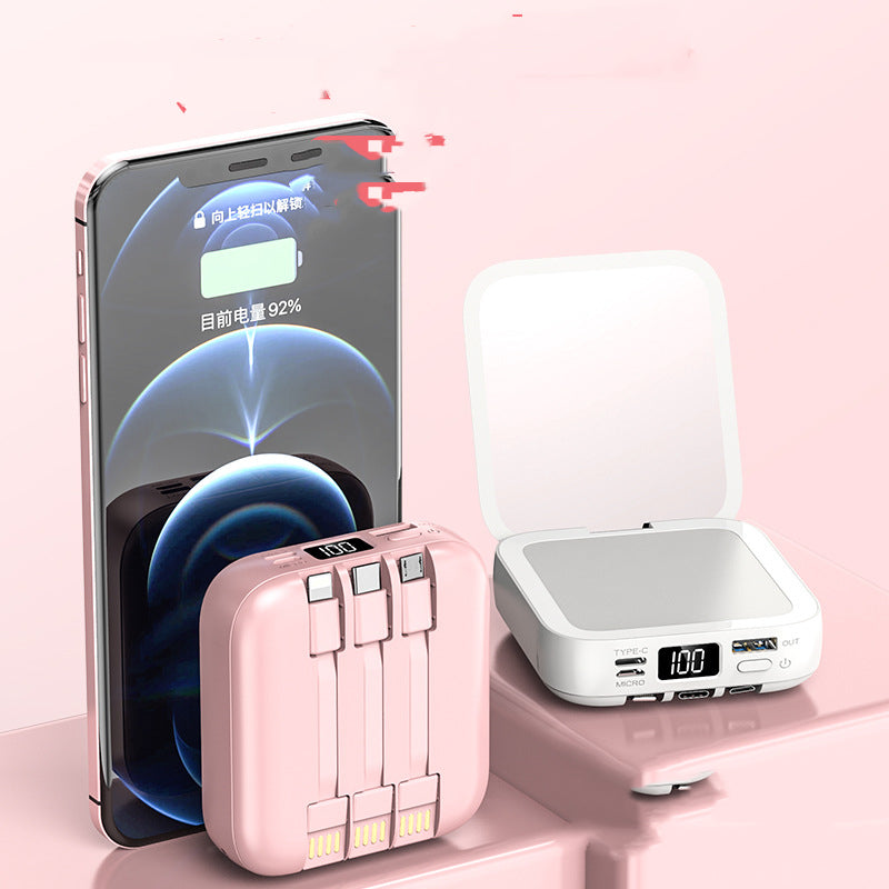 Beauty Mirror Power Bank est livré avec câble Portable Mini