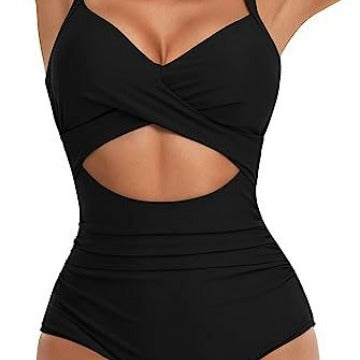 Maillot de bain monocolore pour femmes de style européen et américain avec un panneau sans dos