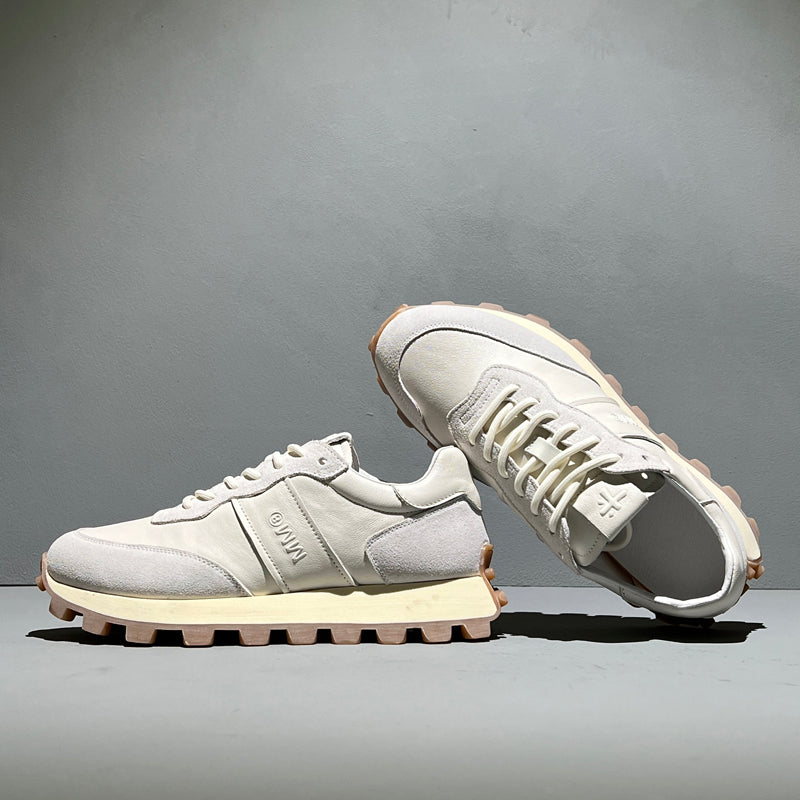 Chaussures de sport en cuir de dentelle de mode pour hommes