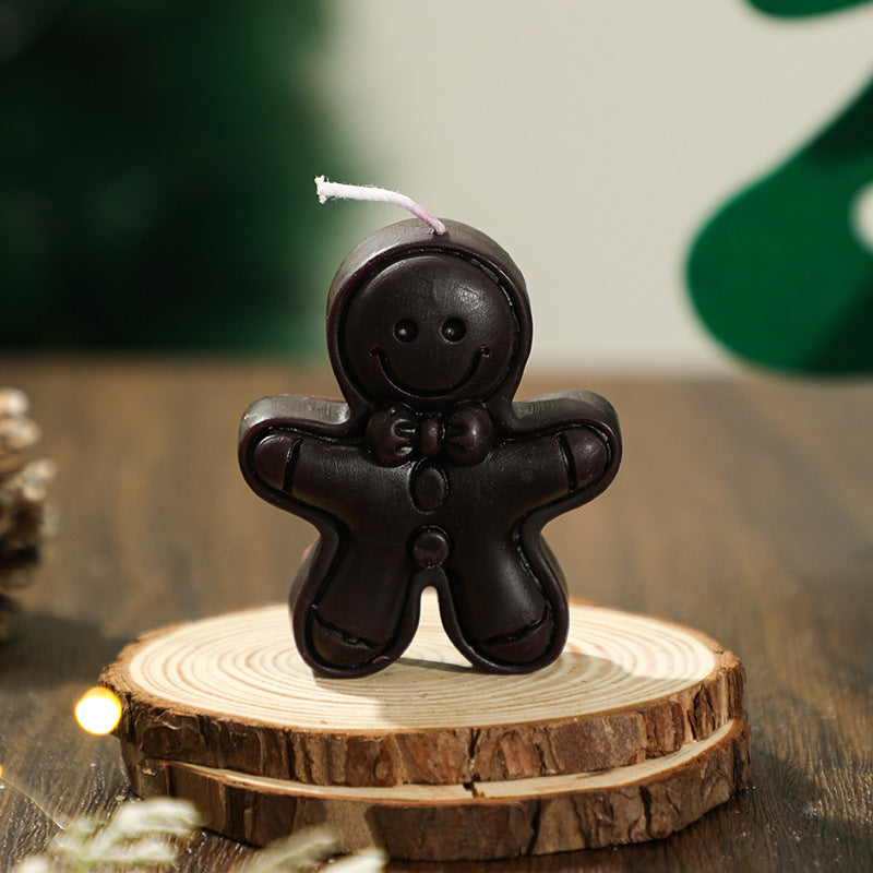 Décorations de Noël Gingerbread Man Bougie parfumée Forme créative Souvenir bureau cadeau