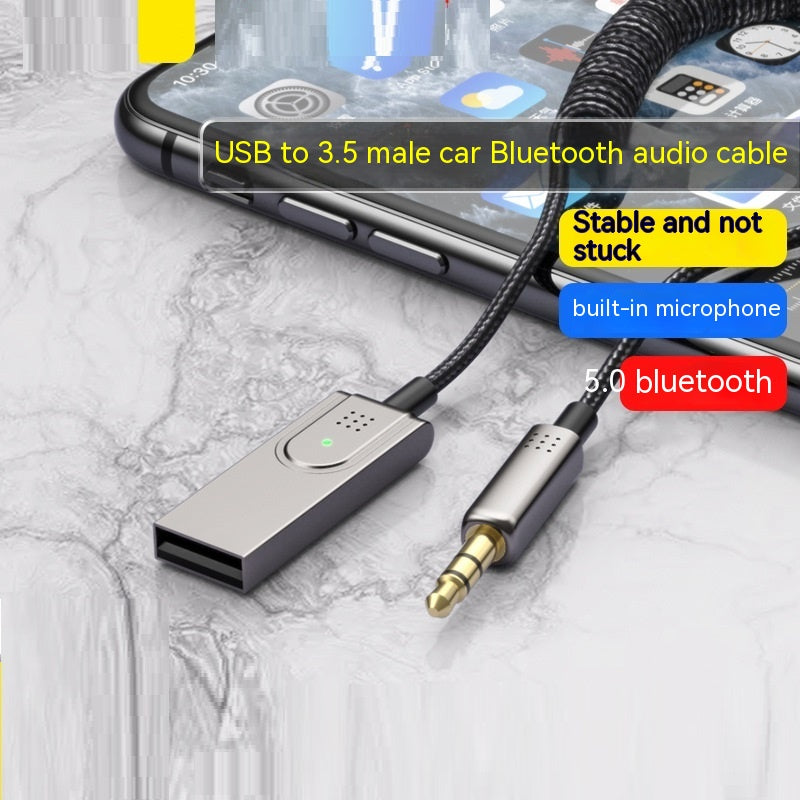 AUX Car Bluetooth Cable USB Car Audio Cable Audio Navigation d'appels