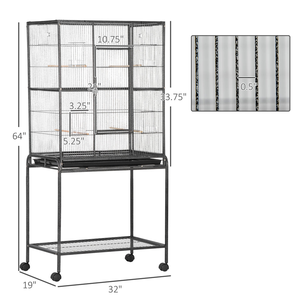 30" d'alimentation en cage en métal avec support de roulement amovible
