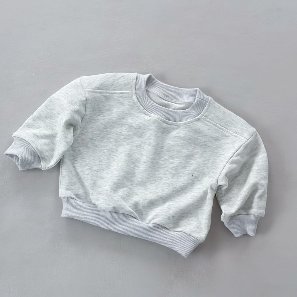 Sweatshirt Terry-Fleece à col rond style pour petits enfants