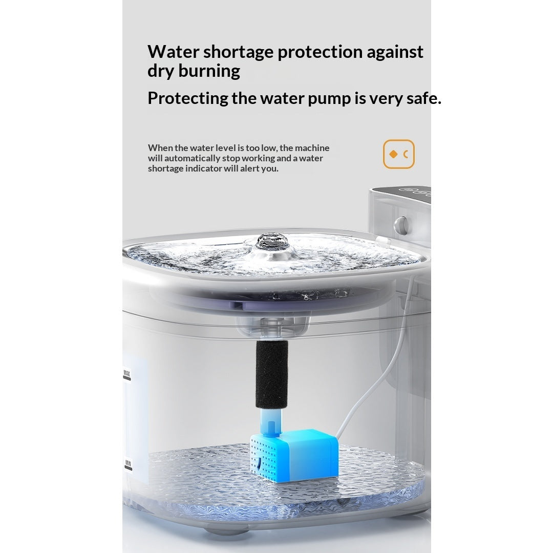 Fontaine d'eau pour animaux de compagnie filtrée sans fil intelligente
