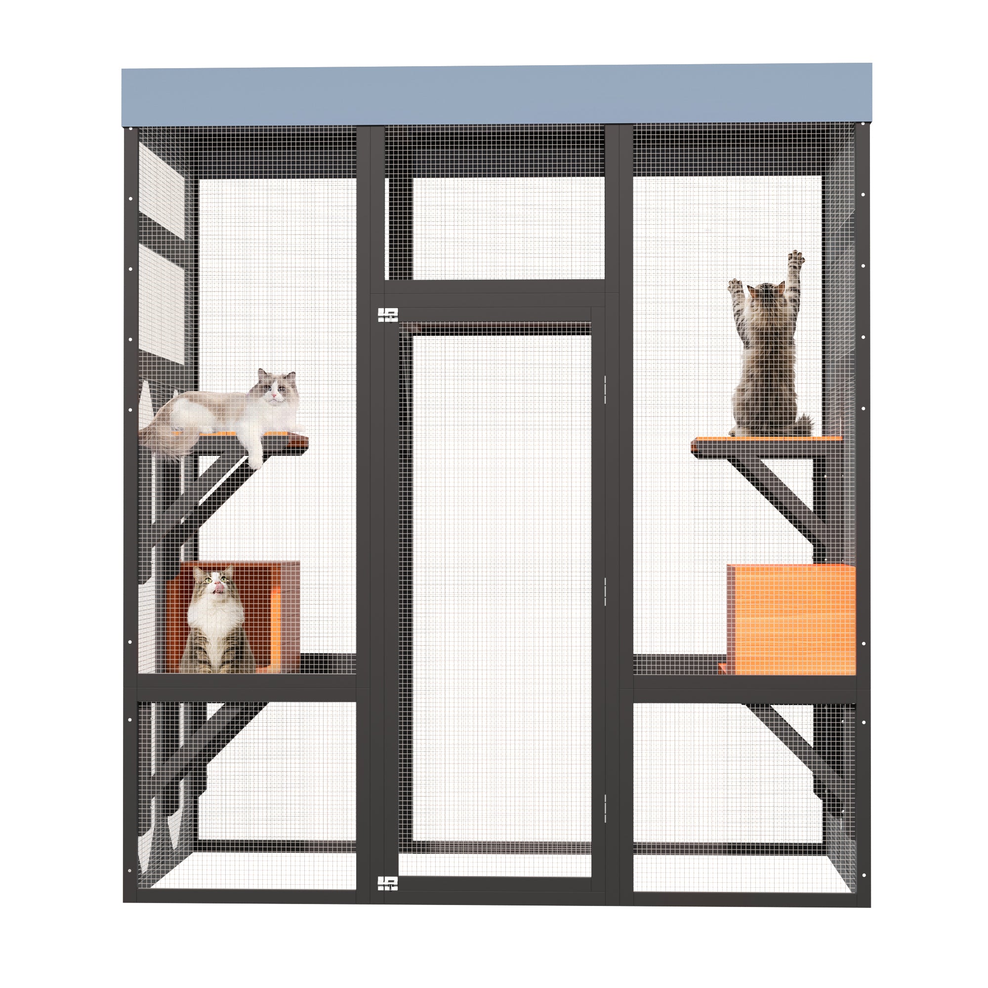 Catio en bois noir de 62.6" pour chats