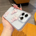 Bow Knot Epoxy boîtier de téléphone transparent résistant à la chute