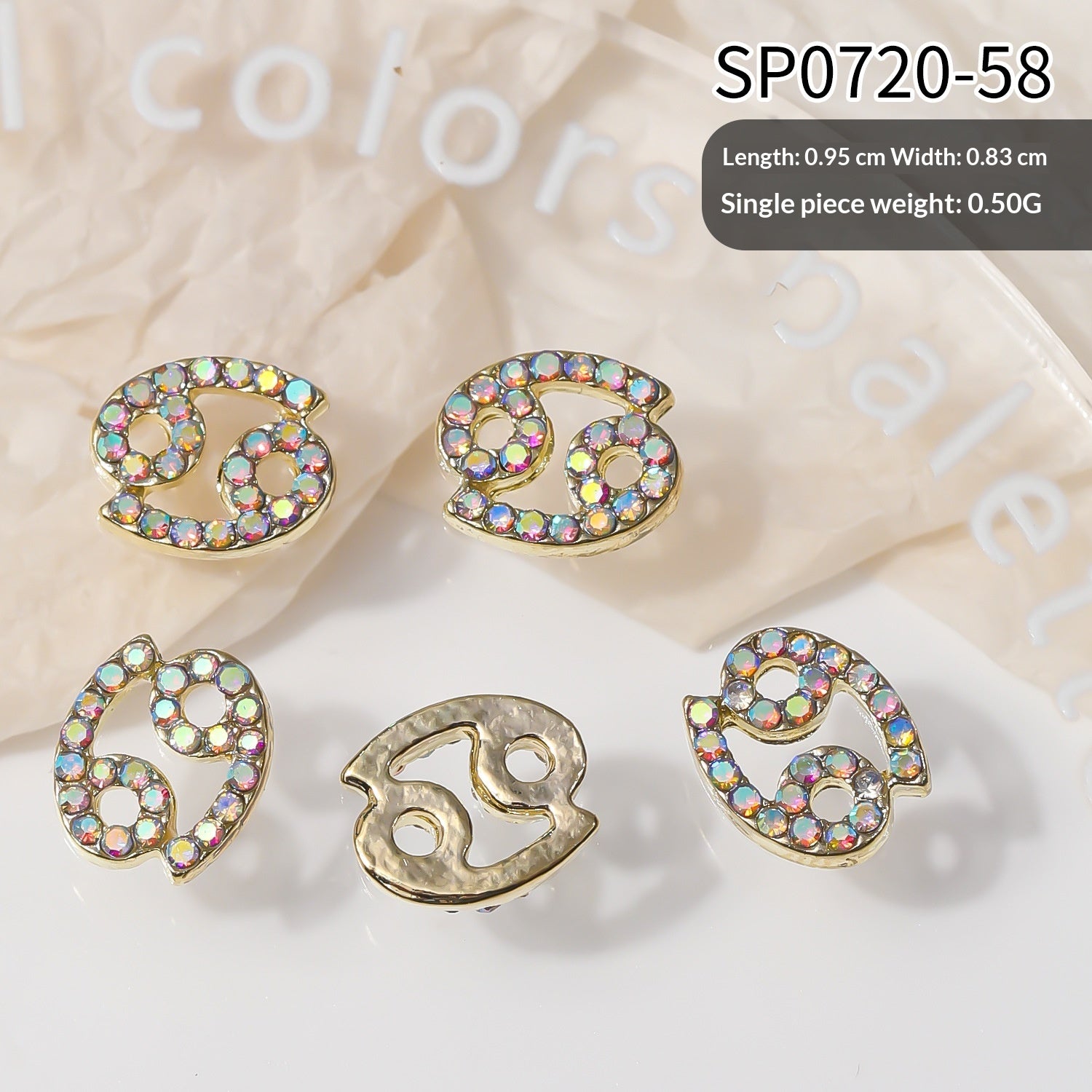 12 Stickers Filigrane Zodiac Art Accessoires Alliage Strass 3D pour Decorat de Nail Bricolage