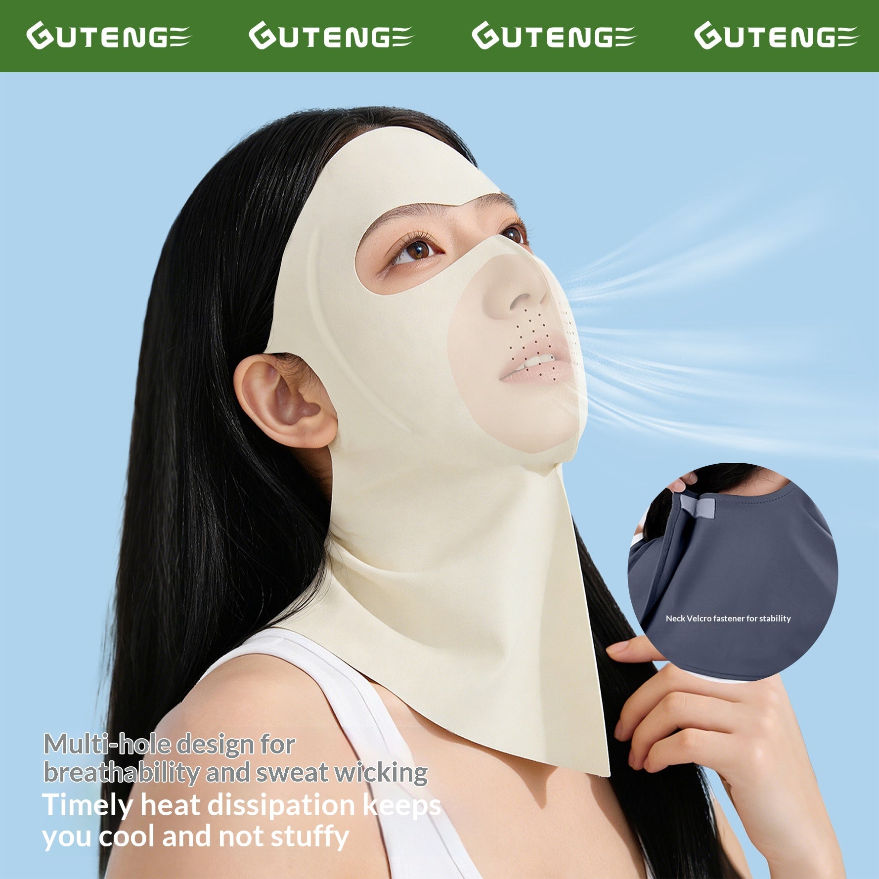 Masque du visage de la soie de glace d'été pour les femmes