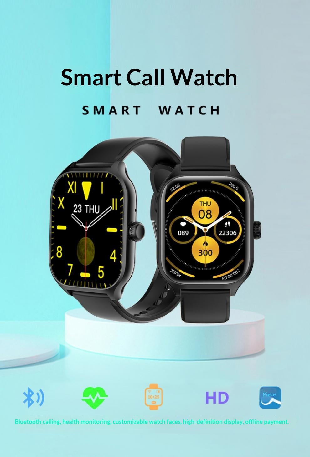 Haute de gamme Business Montre électronique Multi-fonction Smart Watch Imperméable Bluetooth Call Of