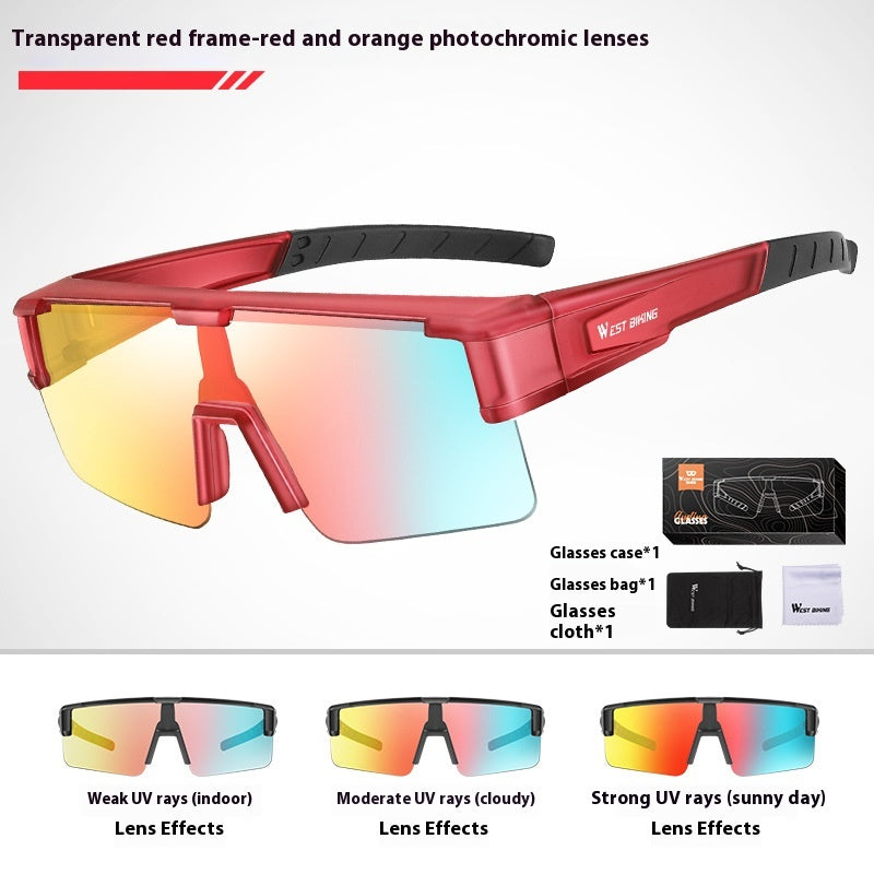 Lunettes de changement de couleur de vélo Myopia grand cadre