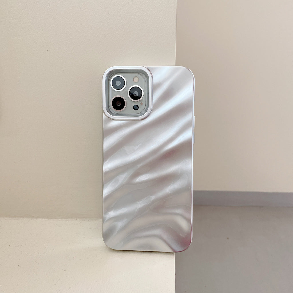Housse de téléphone plissée de couleur solide anti-chute