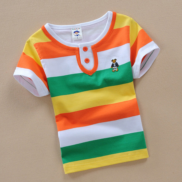 T-Shirt d'été en coton cou-cou à manches courtes Vêtements pour enfants