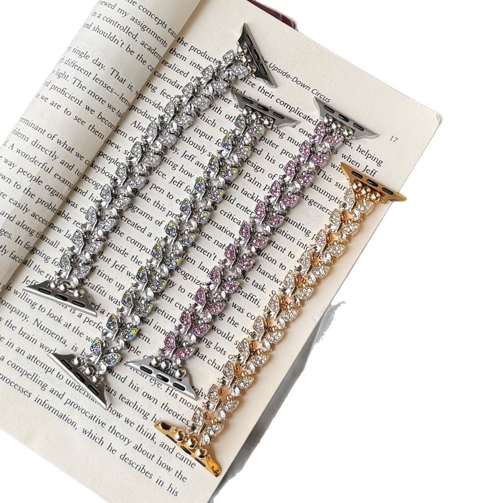 Bracelet de montre élastique en strass pour papillons créatifs et polyvalents