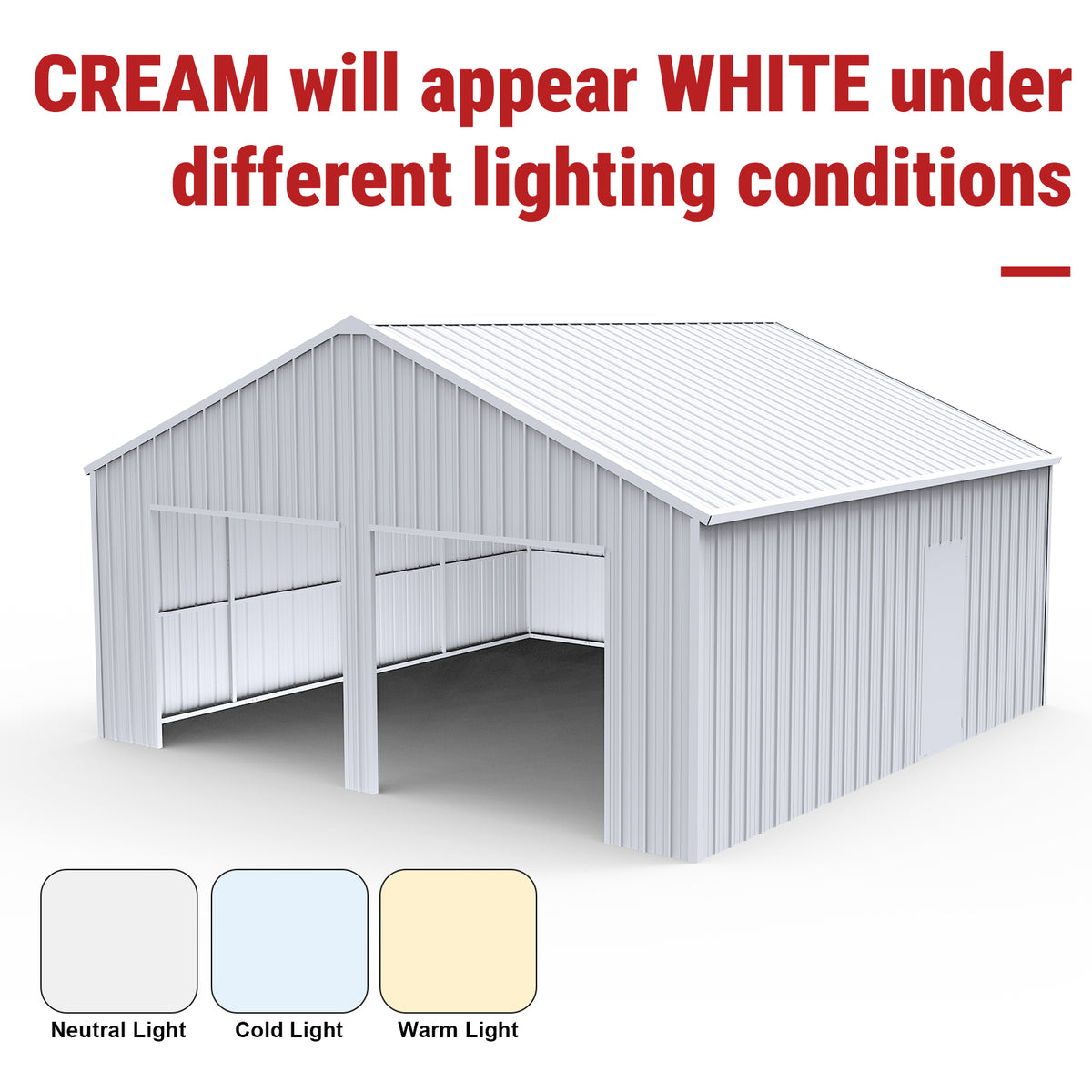22FT x 23 FT Garage double étagère en acier Shed – Crème de stockage de garage en métal lourd -