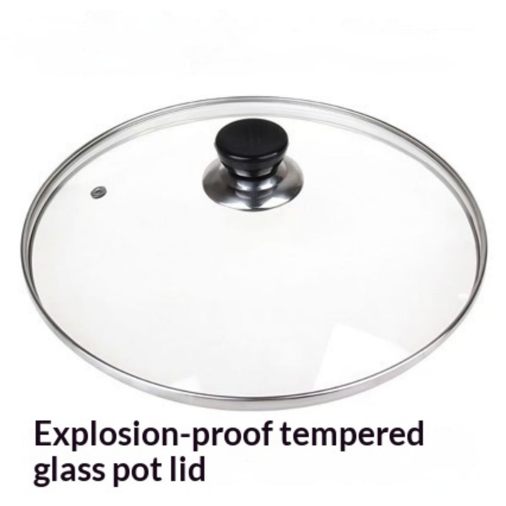 Verre trempé ménager 32 Wok 30 Couvercle en acier inoxydable