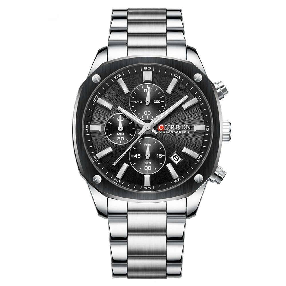 Montre homme d'affaires étanche à six mains avec un calendrier