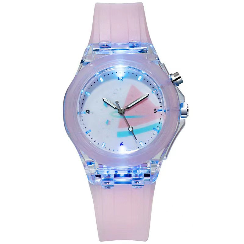 Montre modèle de fruits lumineux pour enfants en silicone caricature