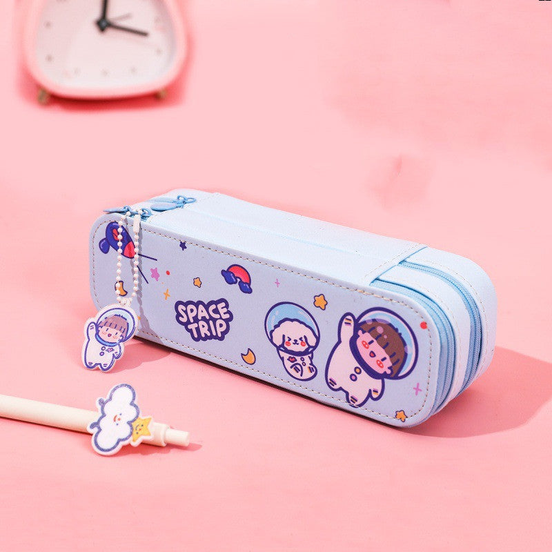 Boîte crayon de dessin animé cas mignon astronaute double-couche