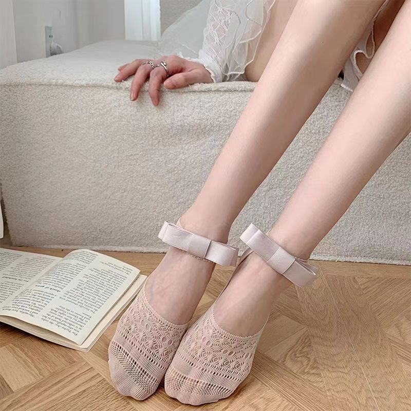 Chaussettes à cheville mince d'été avec arc antidérapant et sécurité d'ajustement