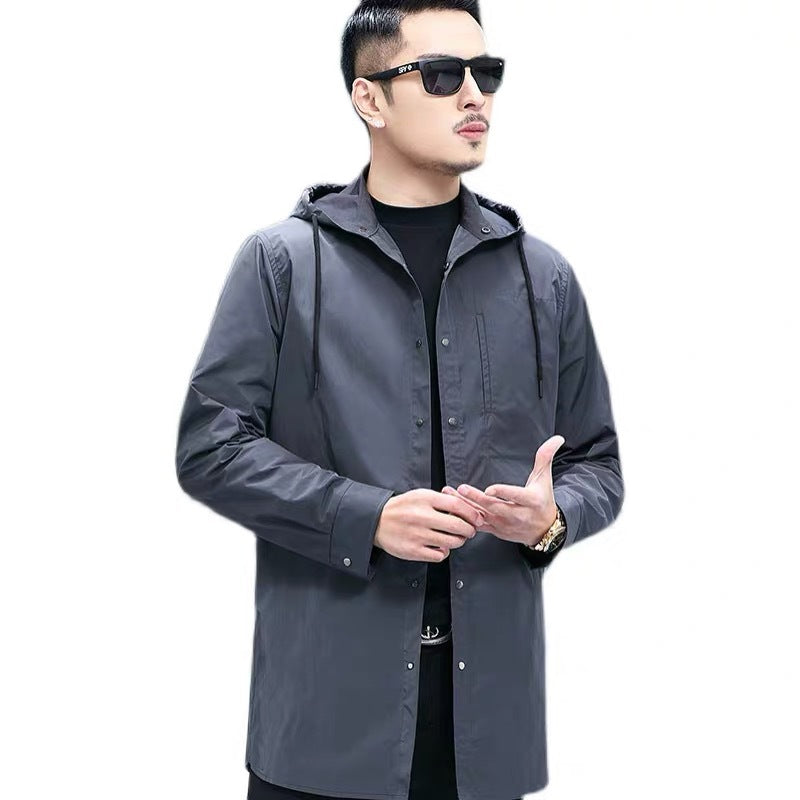 Manteau de tranchée de taille moyenne pour hommes