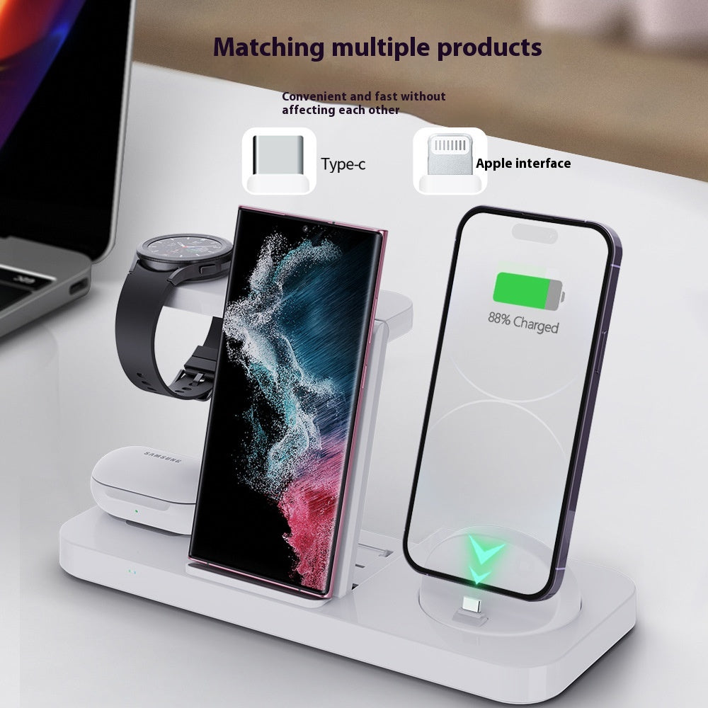 Stand de recharge sans fil pliant six en un