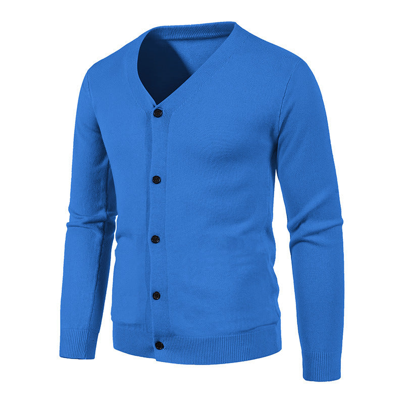 Knitwear Cardigan Knitwear Ready-Made Autum Export Wish Men's V Neck Slim Button-Down Bott