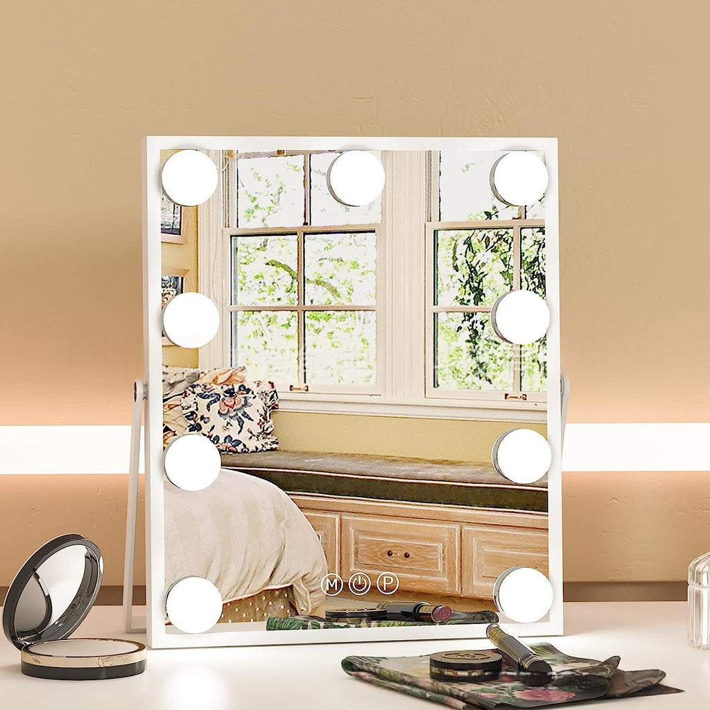 Miroir de maquillage LED 9 couleurs avec ampoule