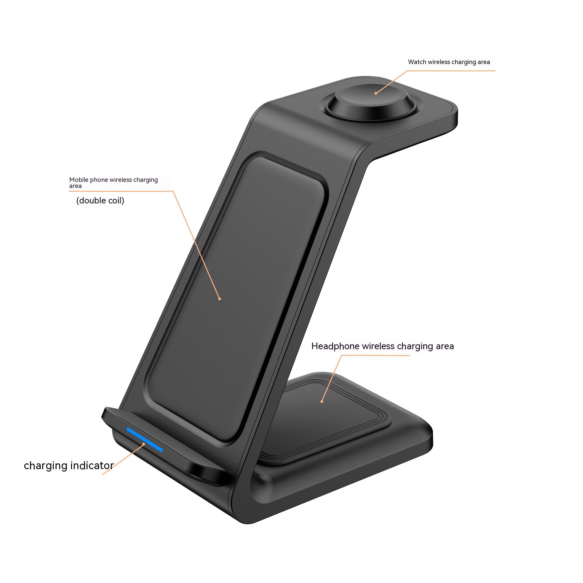 Chargeur sans fil triple-en-un charge rapide bureau vertical