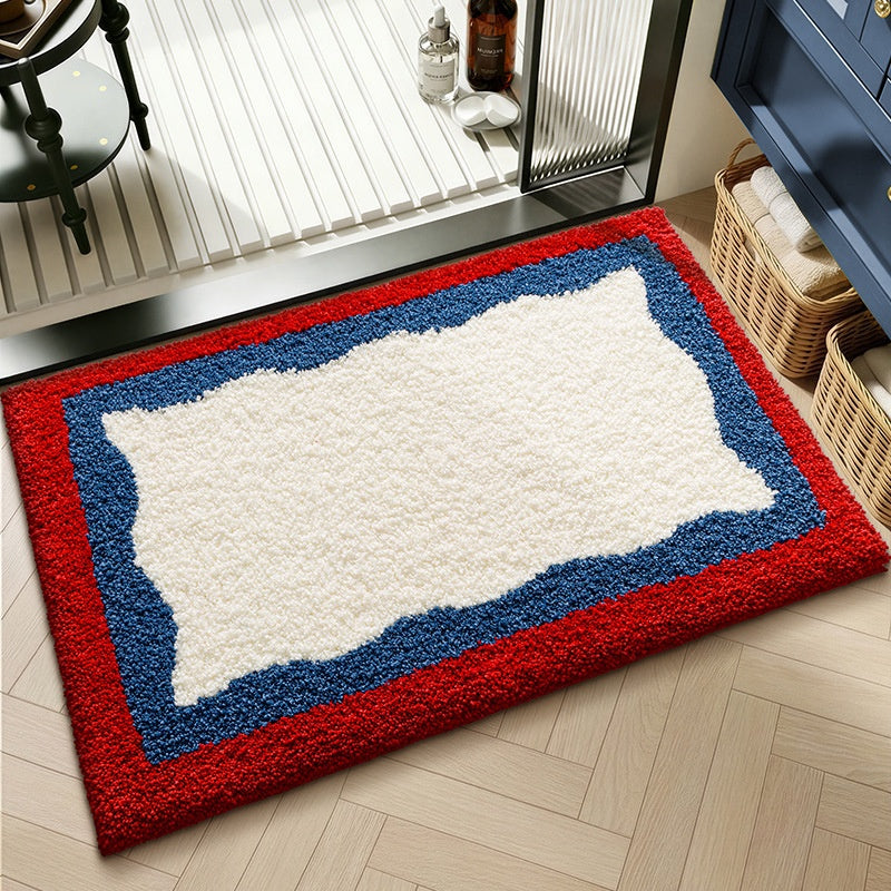 Tapis de sol géométrique non glissant, absorbant l'eau