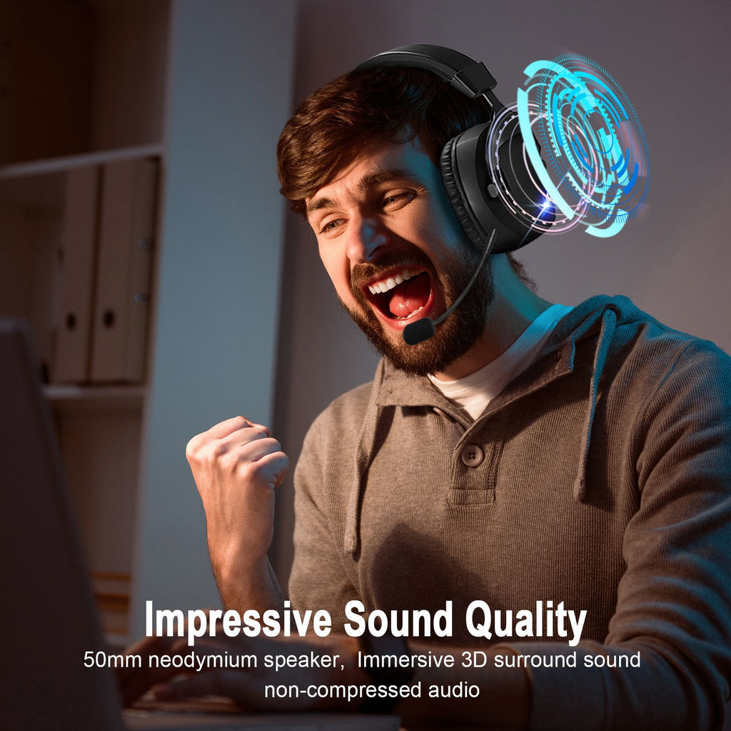 Casque Bluetooth over-Ear avec micro sans fil - 2.4G double mode