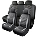 5-Seat Car Seat Cover, Single-Stitch Diamond Pattern, Quilted And Embroidered, Synthetic Leather, PVC Leather, Exported To Europe And America