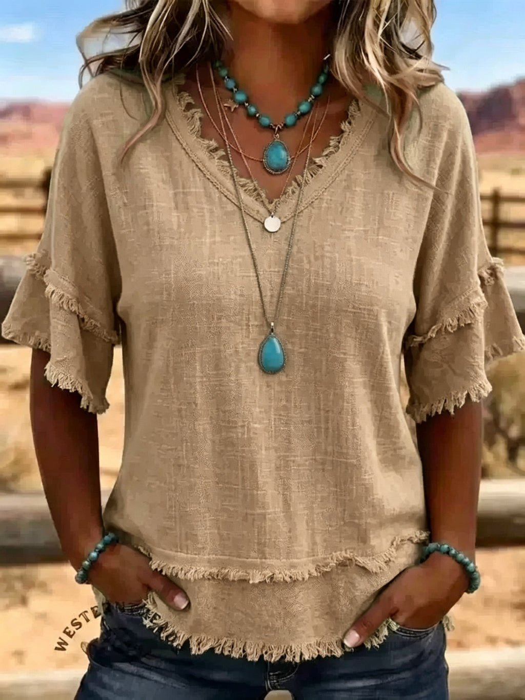 Chemise casual femme V-Neck manches courtes Loose Fit Pure Color Summer Fashion Pullove