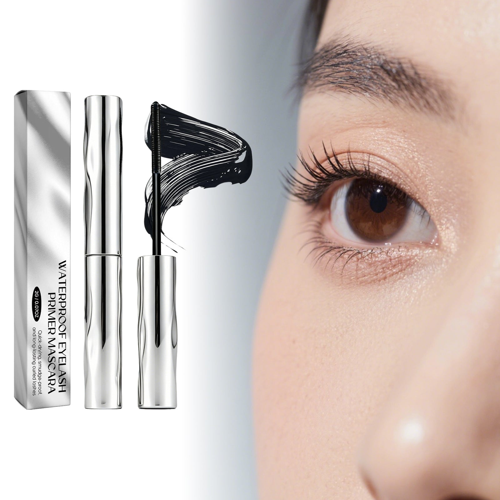 Mascara noir de curling imperméable avec une texture naturelle légère