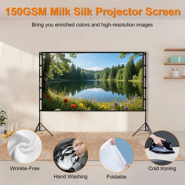 100inch/120inch Options Projecteur écran avec support 16:9 4K HD arrière avant sans ride Por