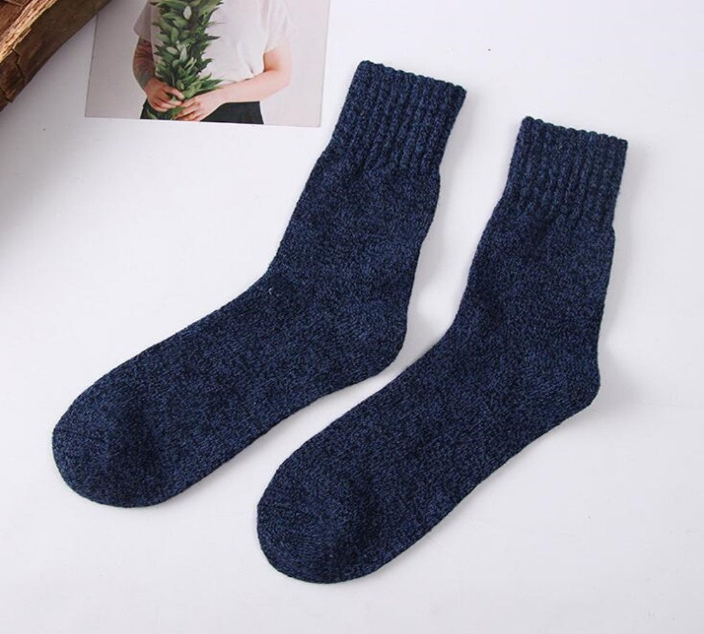Chaussettes en fourrure de lapin à double fil d'automne et d'hiver