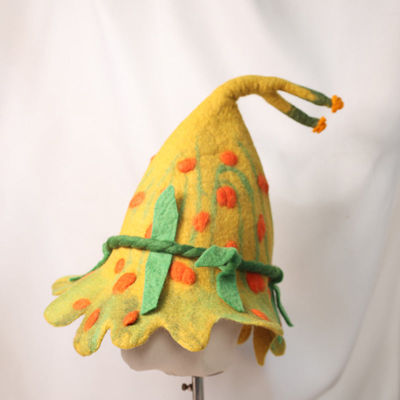 Mignon 3D Mushroom Vine personnalisé Elf Wizard Hat