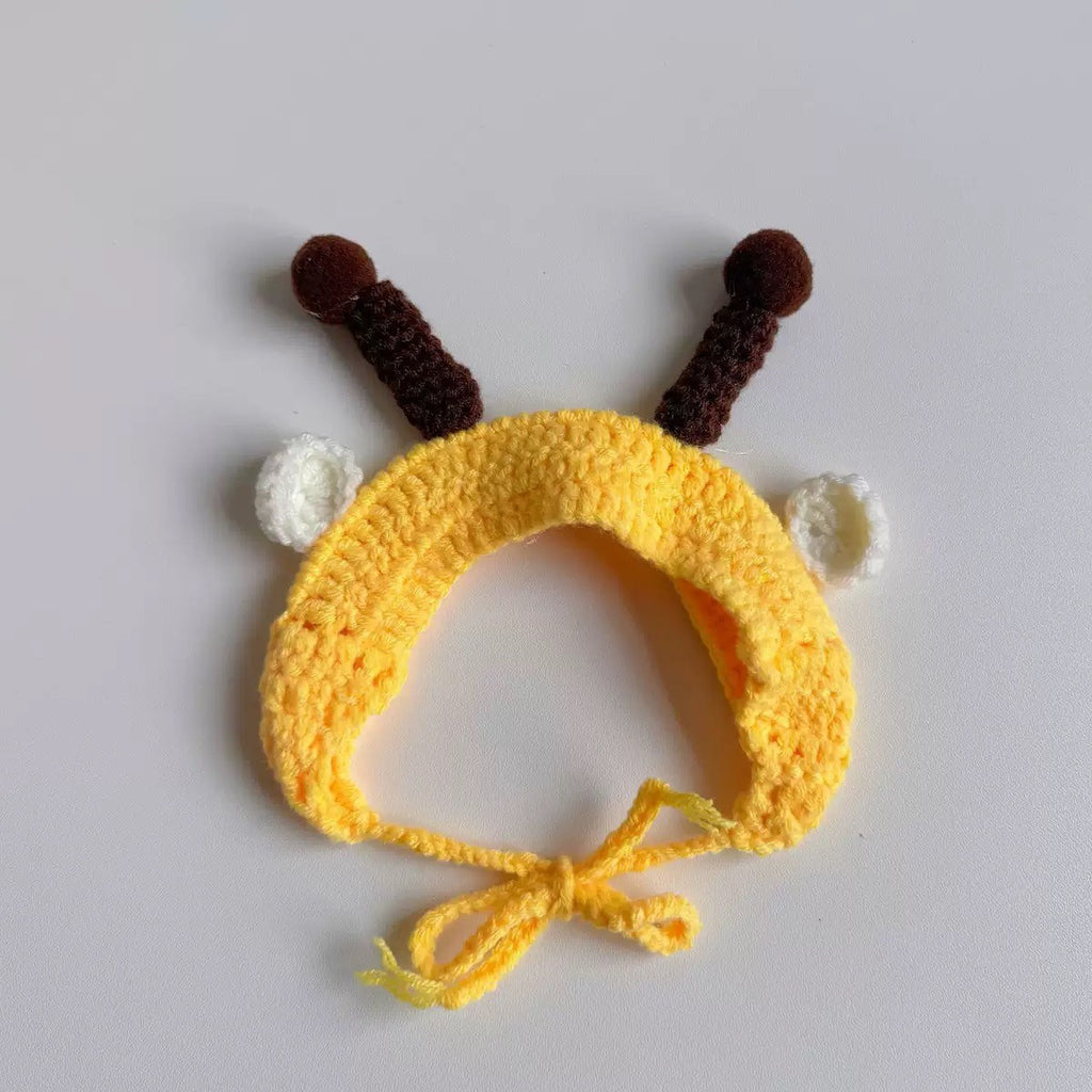 Chapeau de fleur de printemps et ensemble de bib de chat et de grenouille de chien