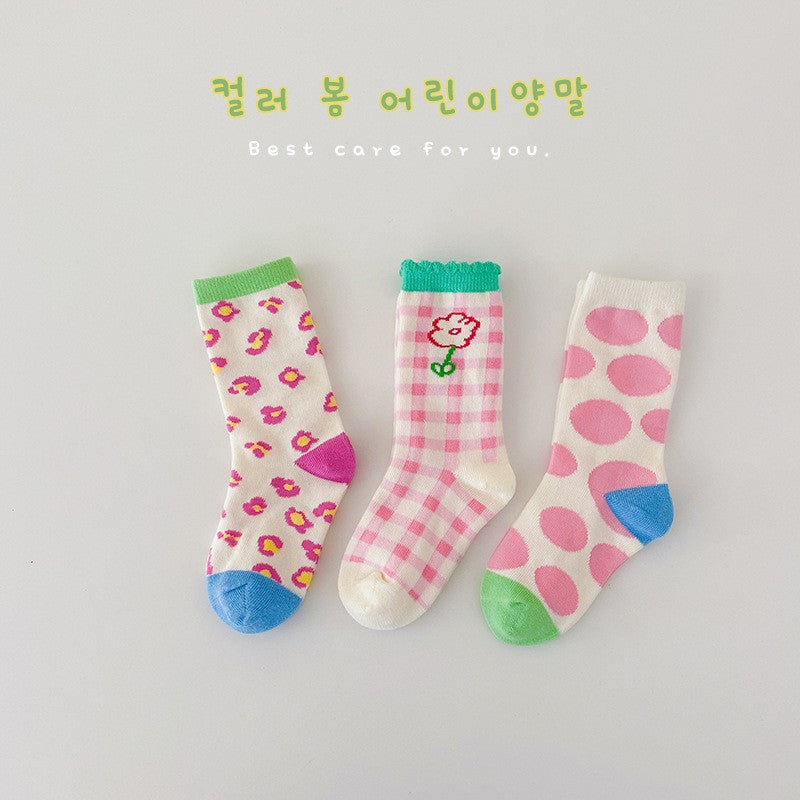 Chaussettes colorées de 3 paires à point d'onde